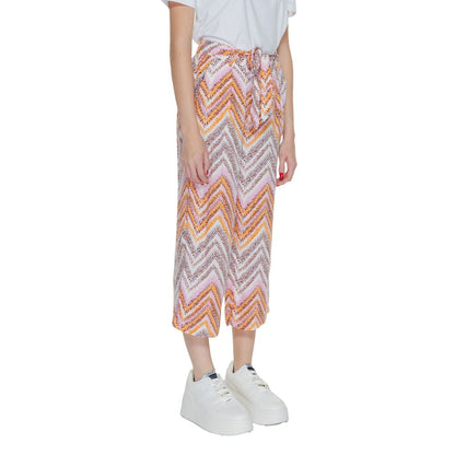 Only Multicolor Viscose Cropped Pant