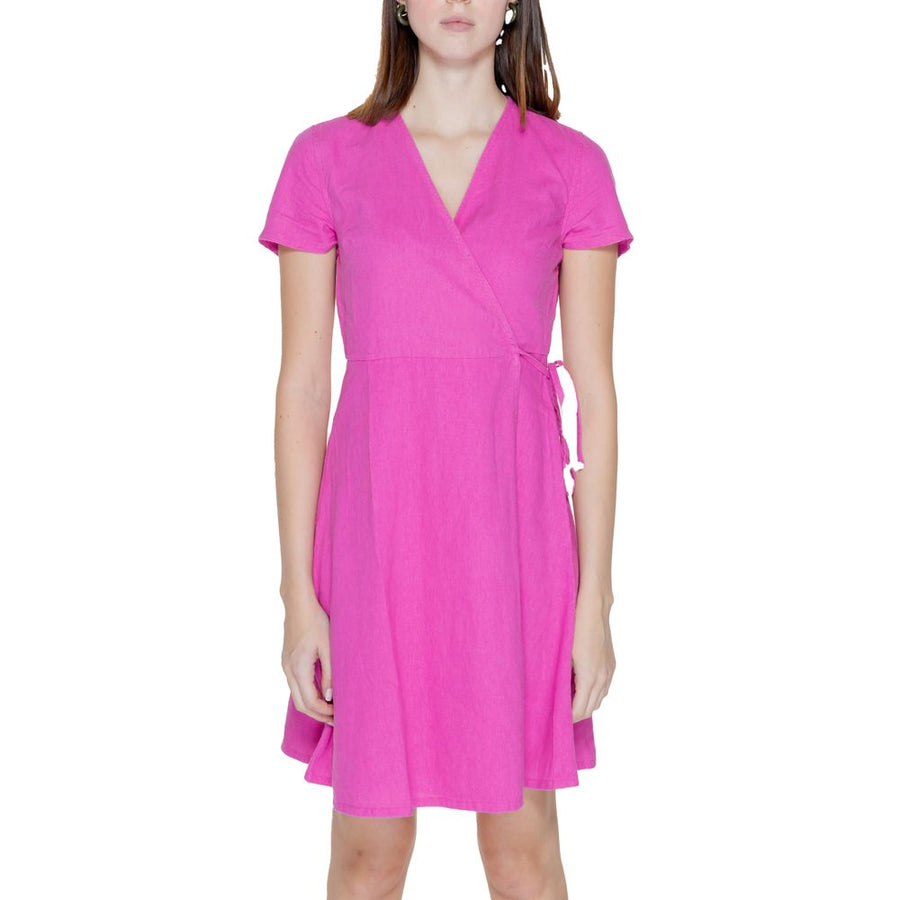Only Multicolor Linen Midi