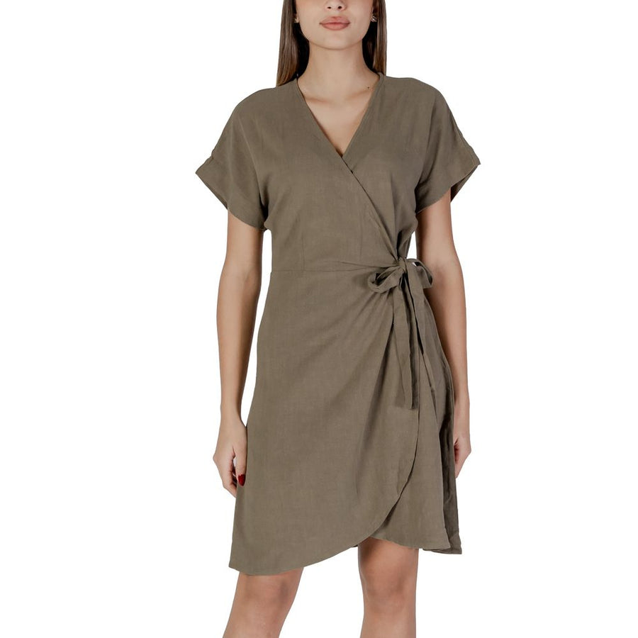 B.Young Green Viscose Midi