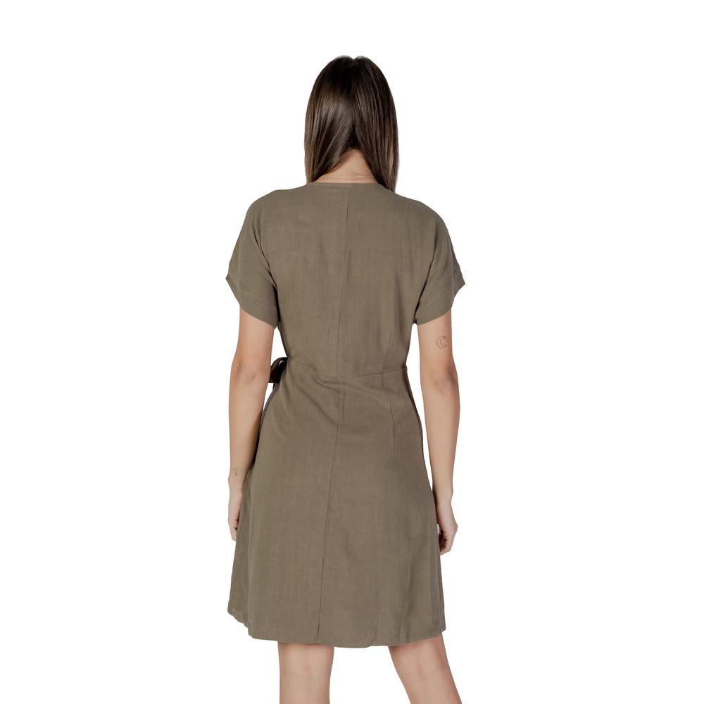 B.Young Green Viscose Midi