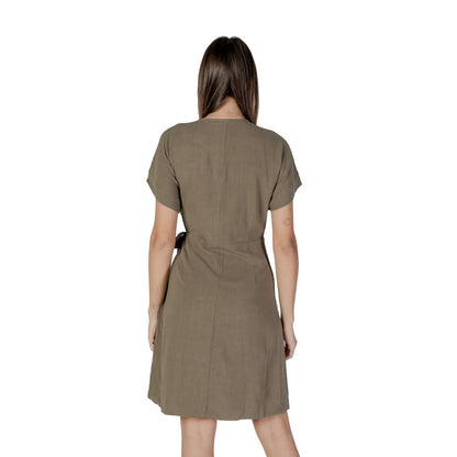 B.Young Green Viscose Midi