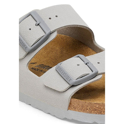 Gray Viscose Birkenstock Sandal with Ankle Strap and Contoured Footbed