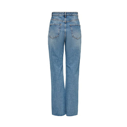 Only Light Blue Cotton Relaxed Fit Jean