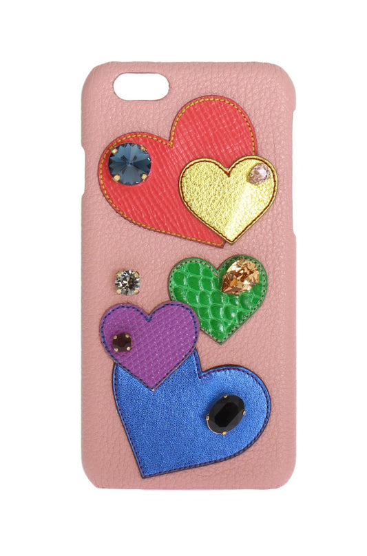 Dolce & Gabbana Chic Pink Leather Crystal iPhone Case for Women