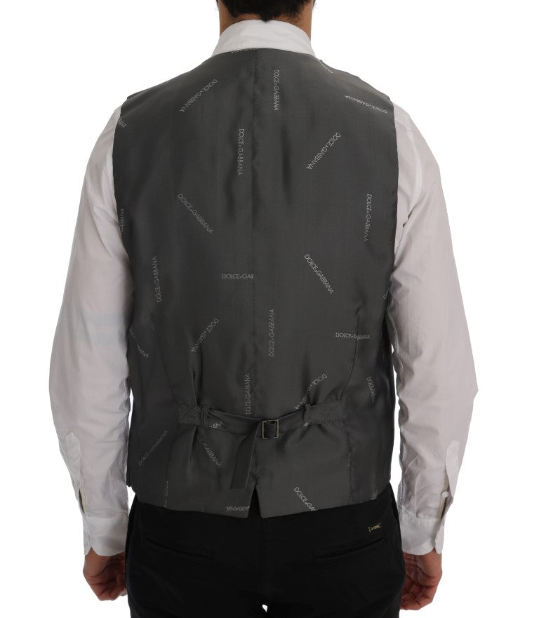 High-end Dolce & Gabbana vest with full front button closure and exquisite logo details