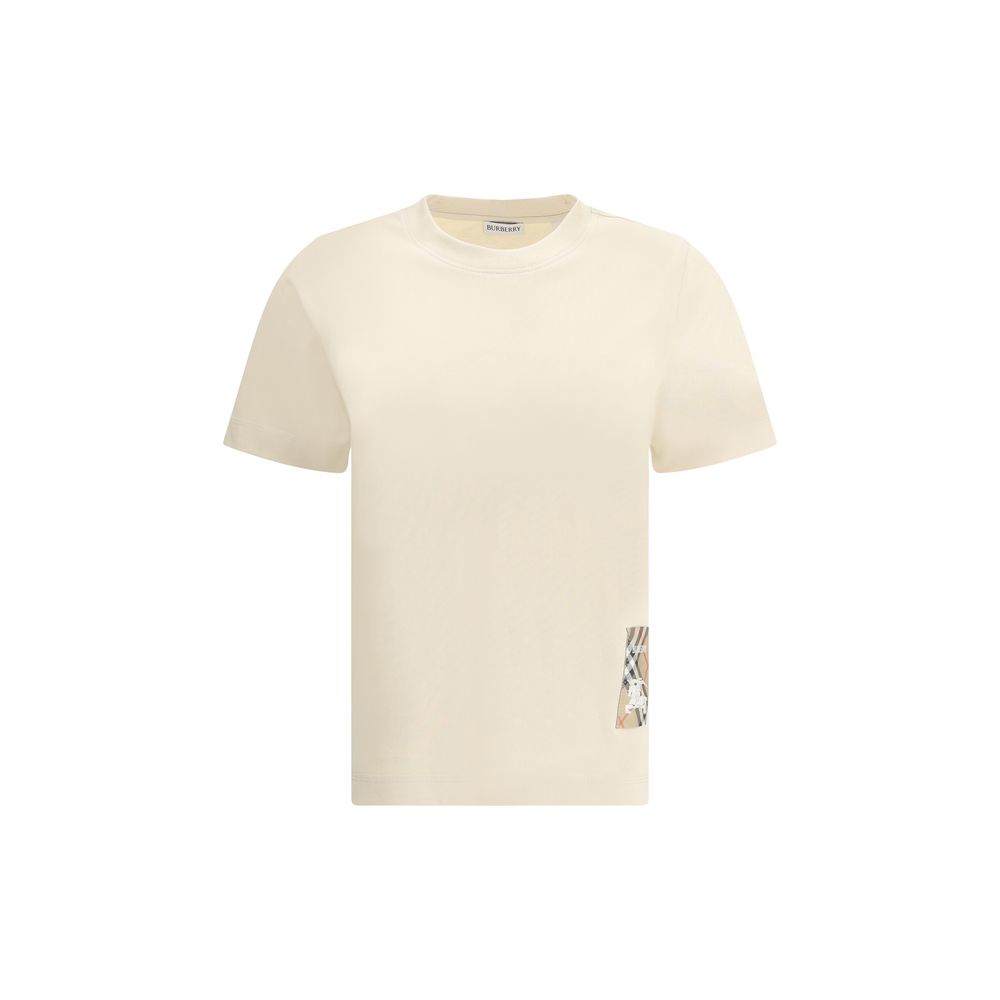 Burberry Jwear T-Shirt with ribbed crew neck and logo patch