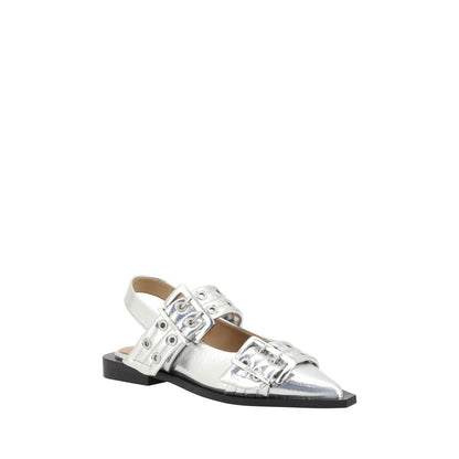 Ganni ballerinas with two adjustable front buckles and block sole