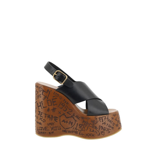 Chloé Maxime Sandals with wide woven bands and adjustable buckle strap