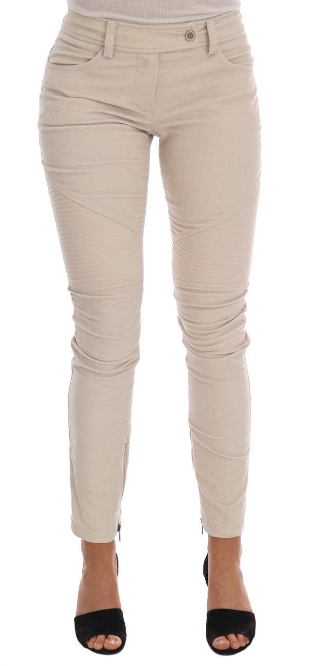 Luxurious beige corduroy pants from Ermanno Scervino with tags