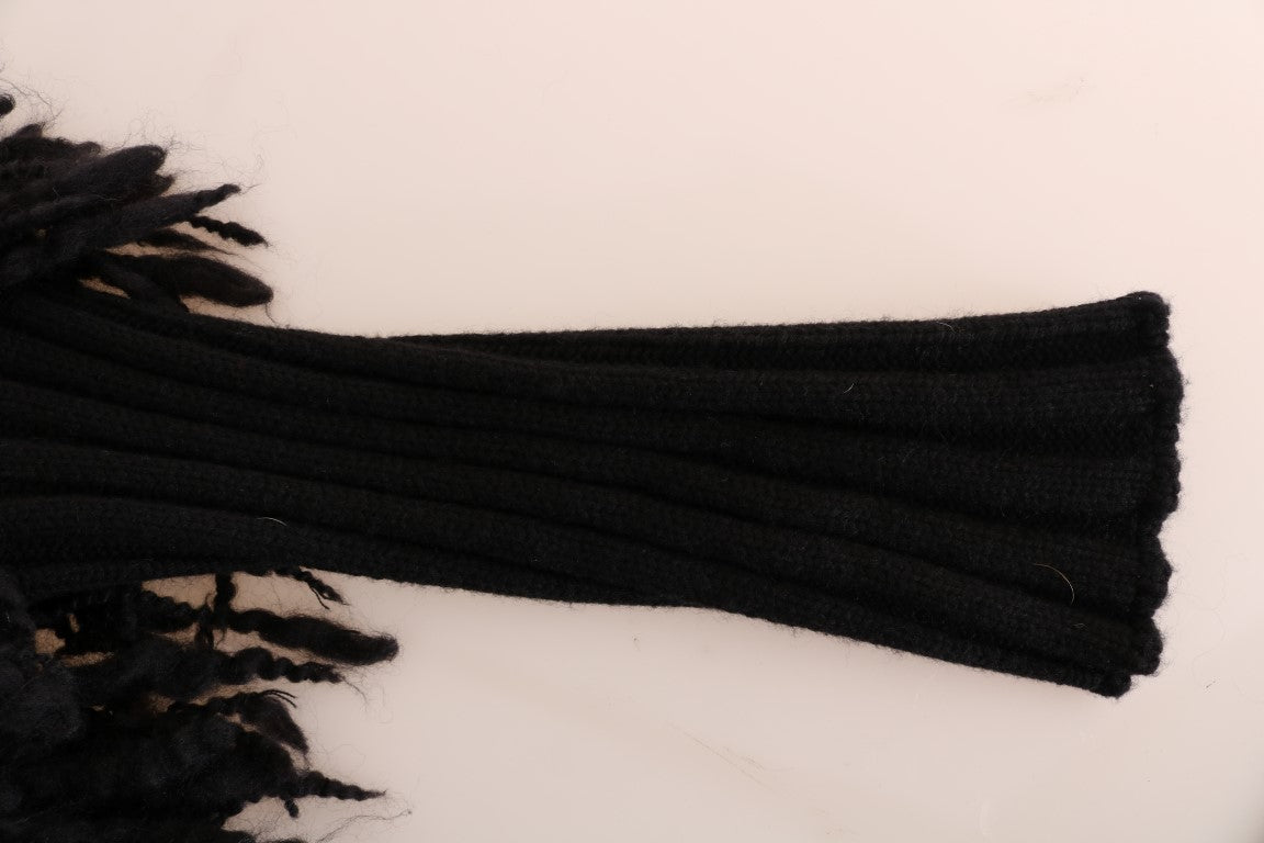 Indulge in Luxury with Dolce & Gabbana Black Fringed Wool-Cashmere Sweater