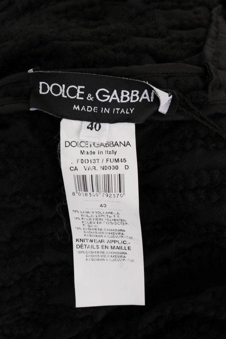 Dolce & Gabbana Black Fringed Wool-Cashmere Sweater for Ultimate Comfort and Style