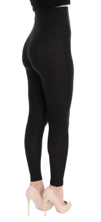 Versatile and chic high-waist cashmere tights in gray