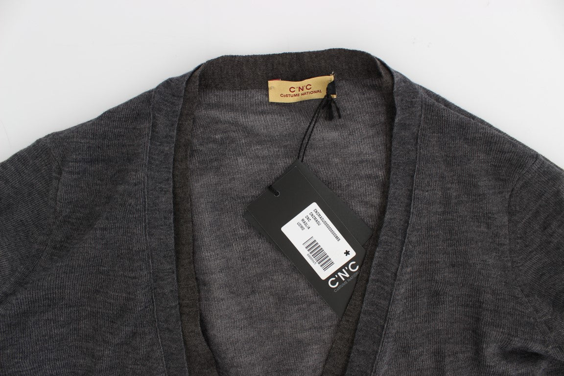  Impeccable gray wool blend cardigan sweater by Costume National C’N’C 