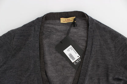  Impeccable gray wool blend cardigan sweater by Costume National C’N’C 
