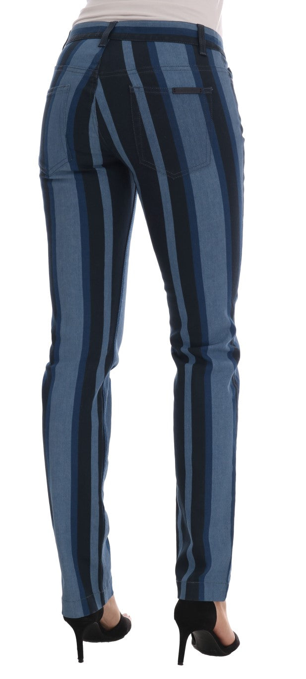 Gorgeous Dolce & Gabbana chic blue striped jeans made in Italy