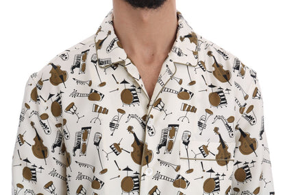 Multicolor silk shirt with unique JAZZ print