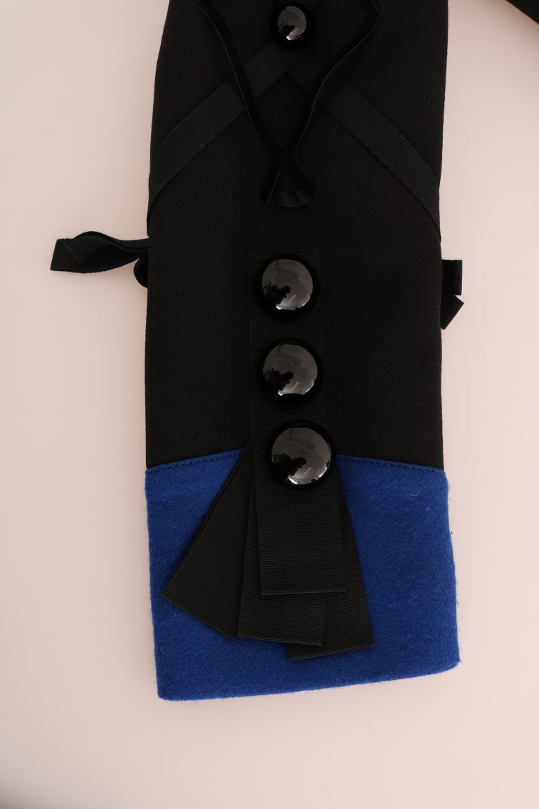 High craftsmanship black and blue Dolce & Gabbana trench jacket