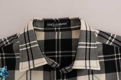 Dolce & Gabbana wool shirt featuring multicolor crystal and sequins from Italy