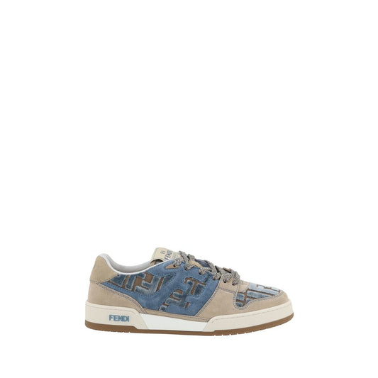 Fendi leather sneakers with lace-up front closure and paneled design