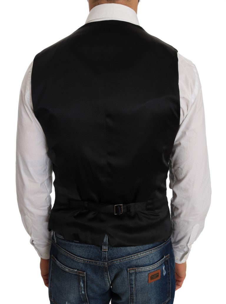 Black Dolce & Gabbana Polka Dot Black Dress Vest with circle polka dot pattern