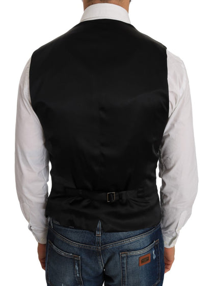 Black Dolce & Gabbana Polka Dot Black Dress Vest with circle polka dot pattern