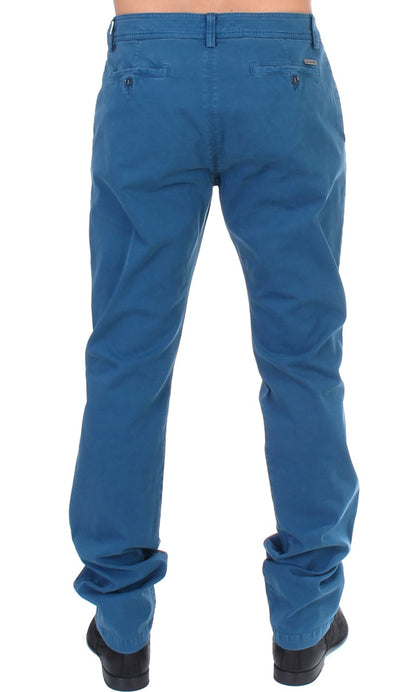Stunning blue cotton chinos for smart-casual occasions