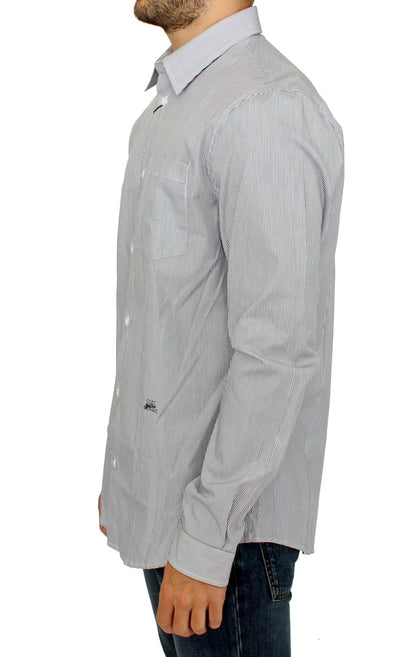 Premium 100% cotton fabric Gray Striped Casual Shirt for the modern gentleman