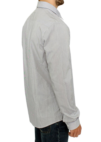 GF Ferre Gray Striped Casual Shirt, perfect addition for the modern gentleman