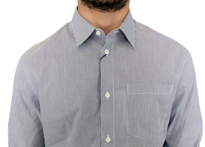 GF Ferre Gray Striped Casual Shirt offering both comfort and elegance for the office or weekend out