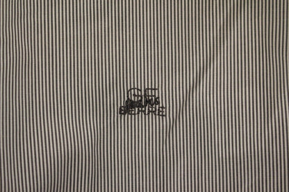 GF Ferre Gray Striped Casual Shirt with subtle logo detailing and impeccable style