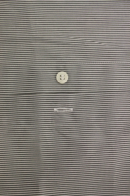 GF Ferre Gray Striped Casual Shirt made from premium 100% cotton fabric