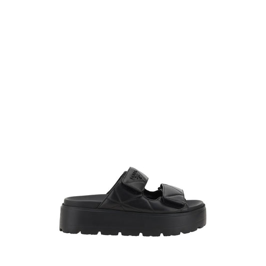 Prada Lambskin Sandals with round toe and double Velcro strap