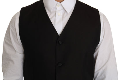  Dolce & Gabbana formal vest in black with adjustable back strap 