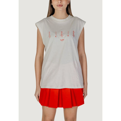 Replay Cream Cotton Tops & T-Shirt