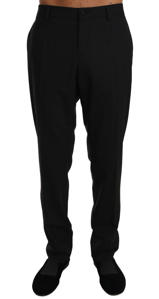 Dolce & Gabbana Elegant Formal Wool Blend Trousers in classic black