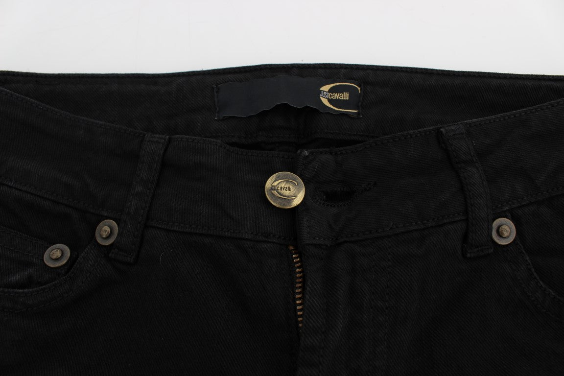 Cavalli's black slim skinny jeans, crafted with 97% cotton and 3% elastane