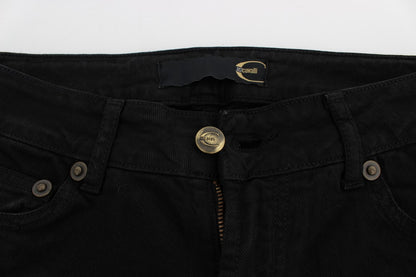 Cavalli's black slim skinny jeans, crafted with 97% cotton and 3% elastane