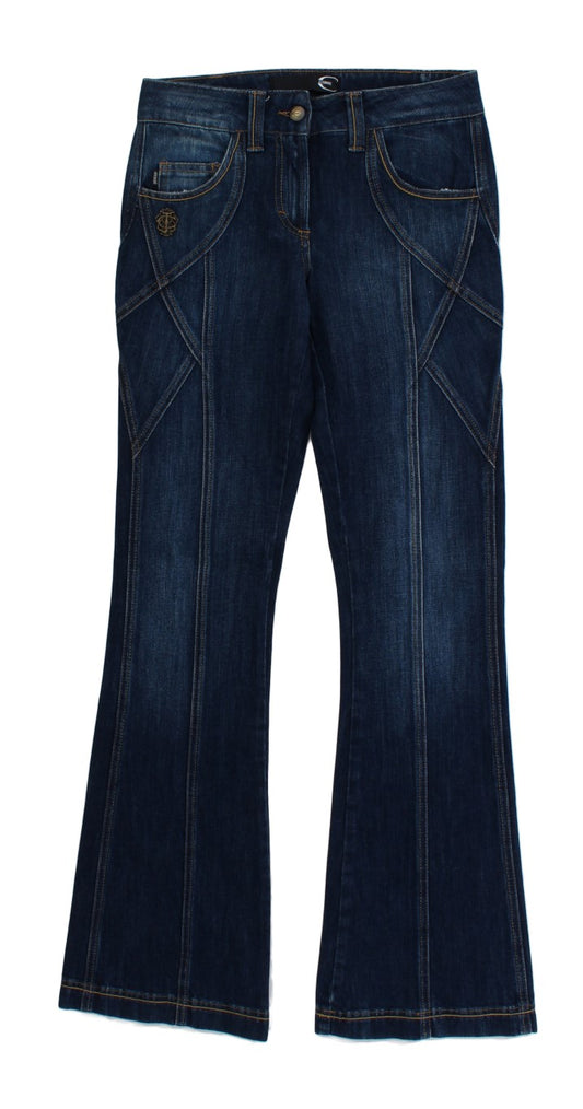 Exquisite Cavalli jeans in crisp blue wash with low-rise fit