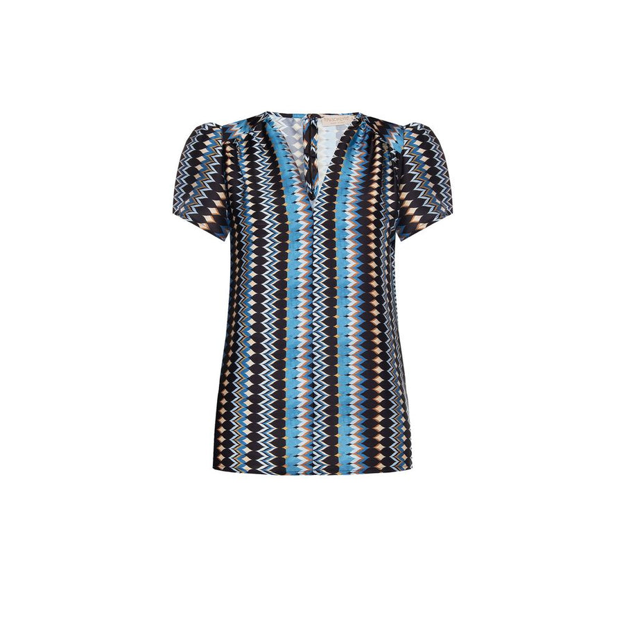 Rinascimento Turquoise Polyester Blouse