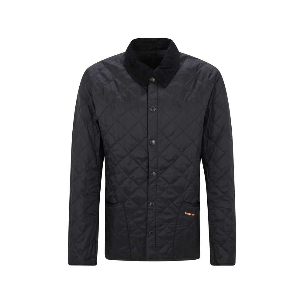 Barbour Heritage Quilt Jacket with velvet ribbed collar and patch pockets