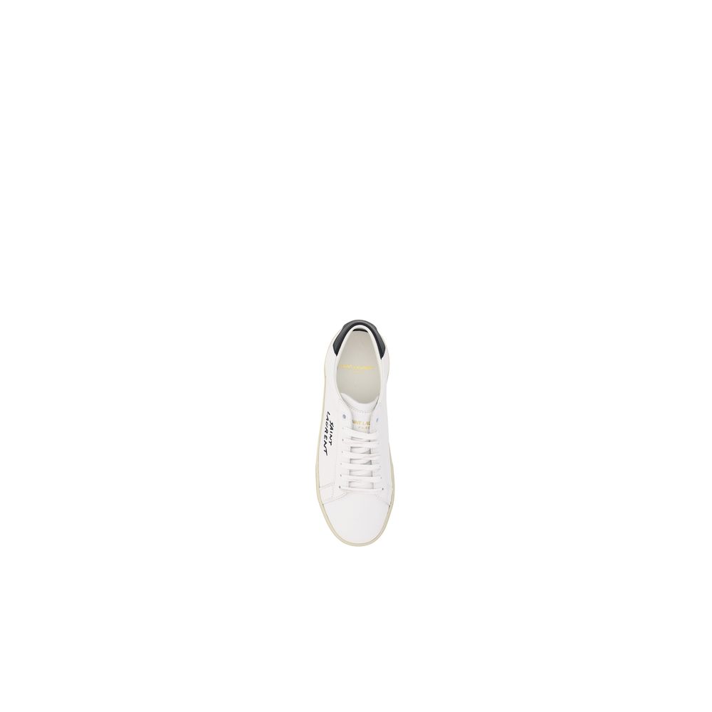 Contrasting iconic brand monogram on side panel of Saint Laurent sneakers