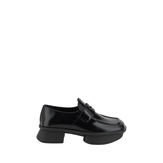 Prada leather Loafers with square toe and contrasting logo label