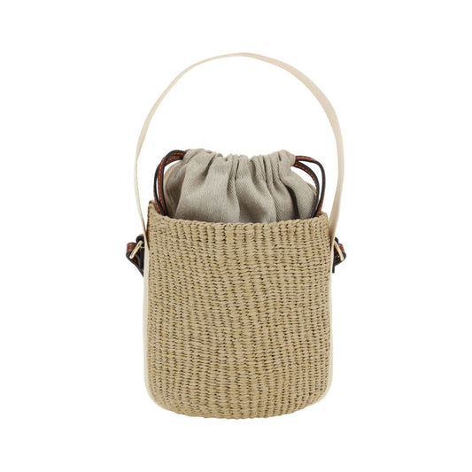 Mifuko Bucket Bag by Chloé with raffia design and drawstring closure