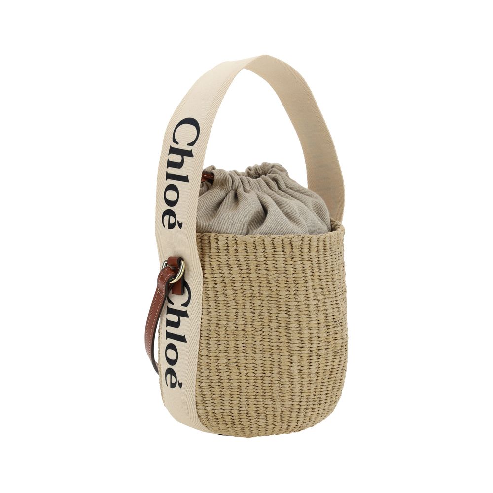 Chloé Mifuko Bucket Bag with leather shoulder strap and welt pocket