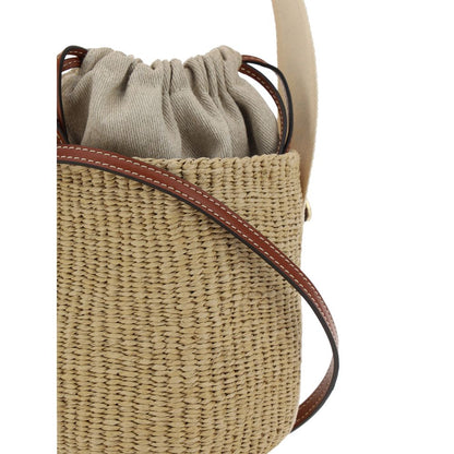 Leather welt pocket with press-stamped brand logo and raffia design