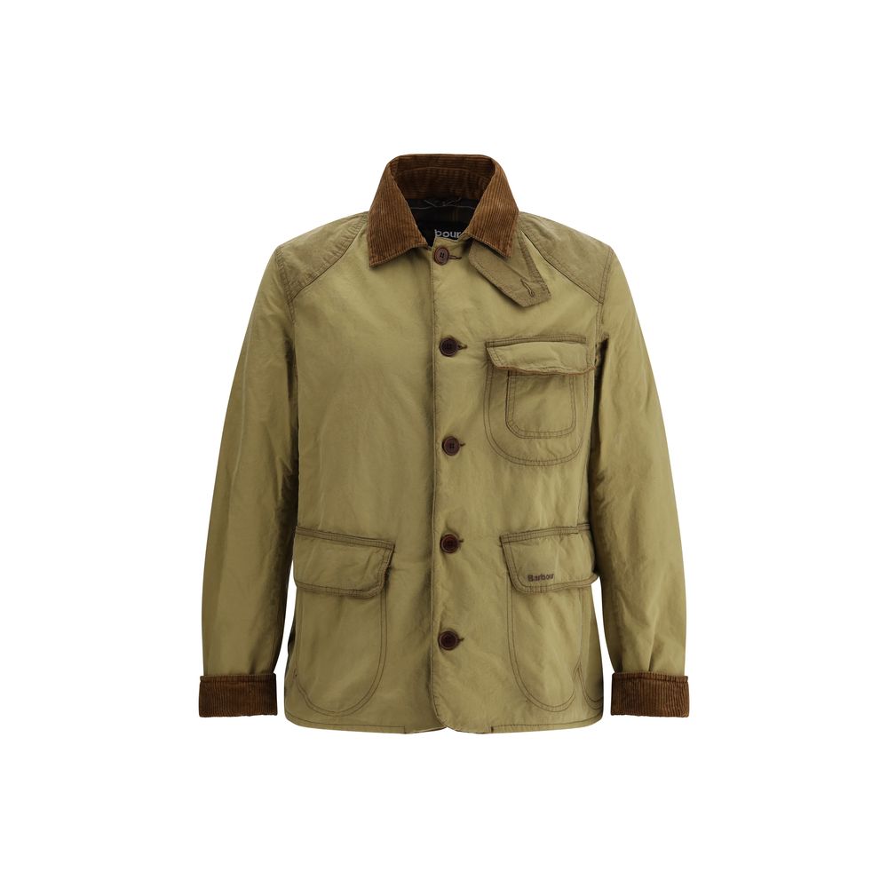 Cotton Workwear Jacket by Barbour, featuring velvet ribbed collar and button closure