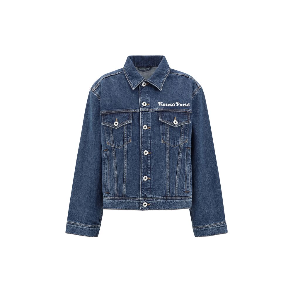 Kenzo Maxi print Denim Jacket with classic collar and button closure
