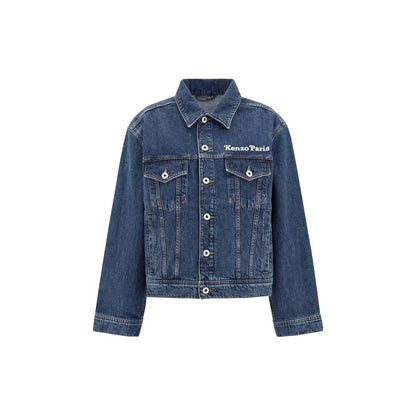 Kenzo Maxi print Denim Jacket with classic collar and button closure