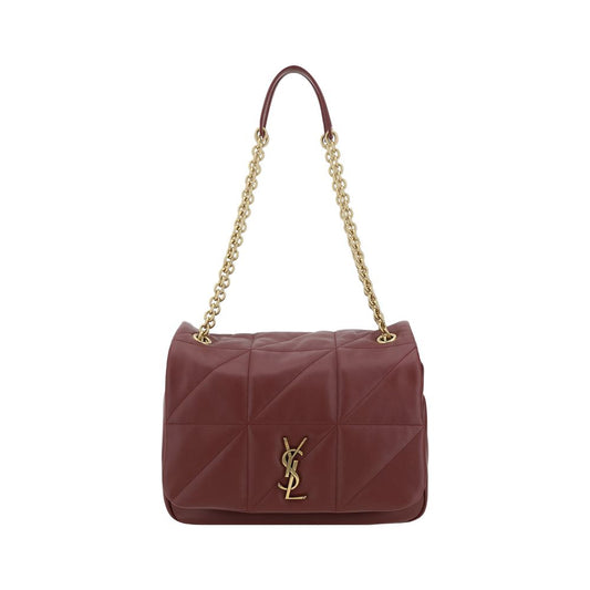The Jamie Medium Shoulder Bag by Saint Laurent in black lambskin leather with padded design and gold-plated YSL logo appliqué