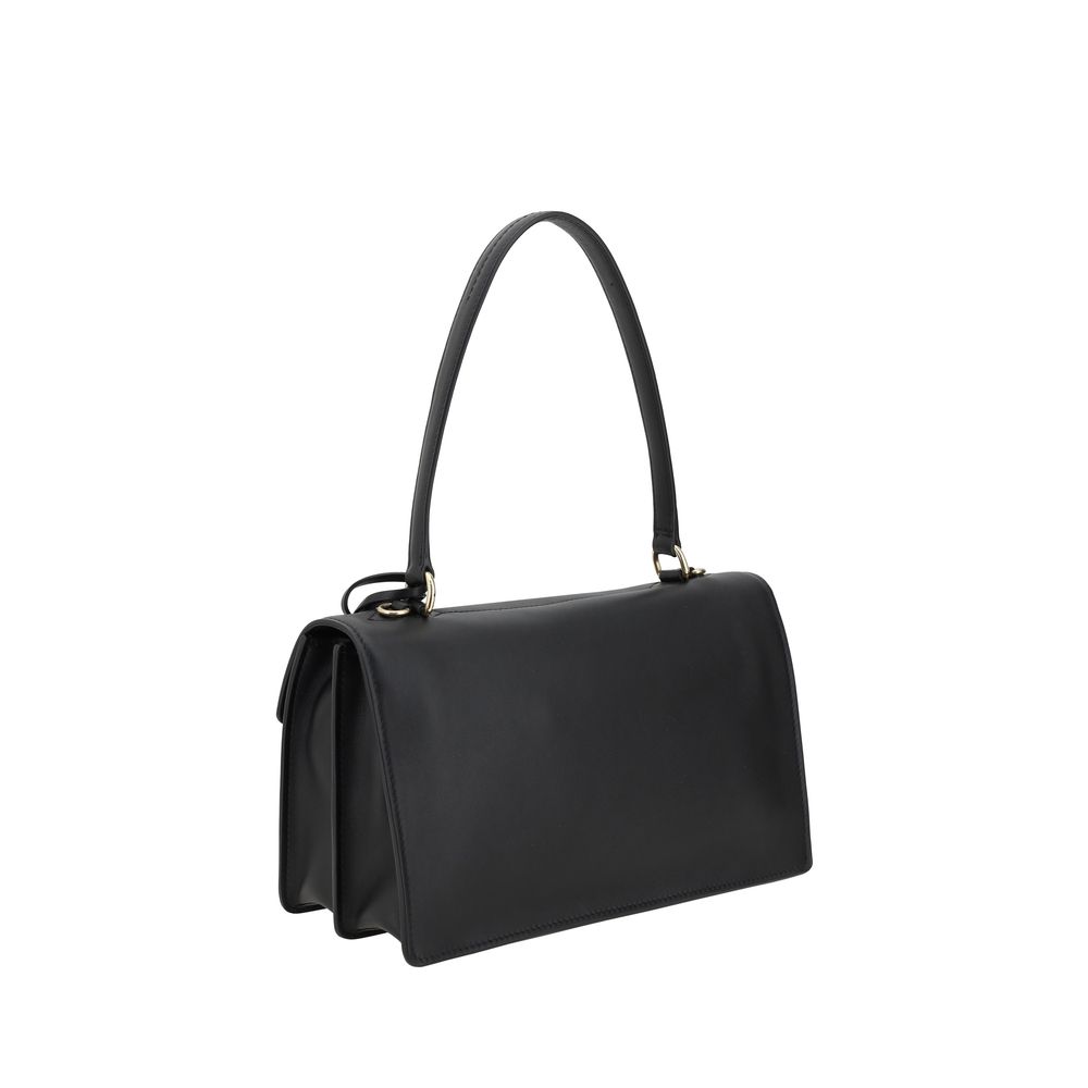 Black Prada Shoulder Bag with modern geometric design and structured look